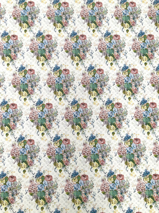 Custom Material Floral LV Vinyl for Sneakers Upholstery Handmade
