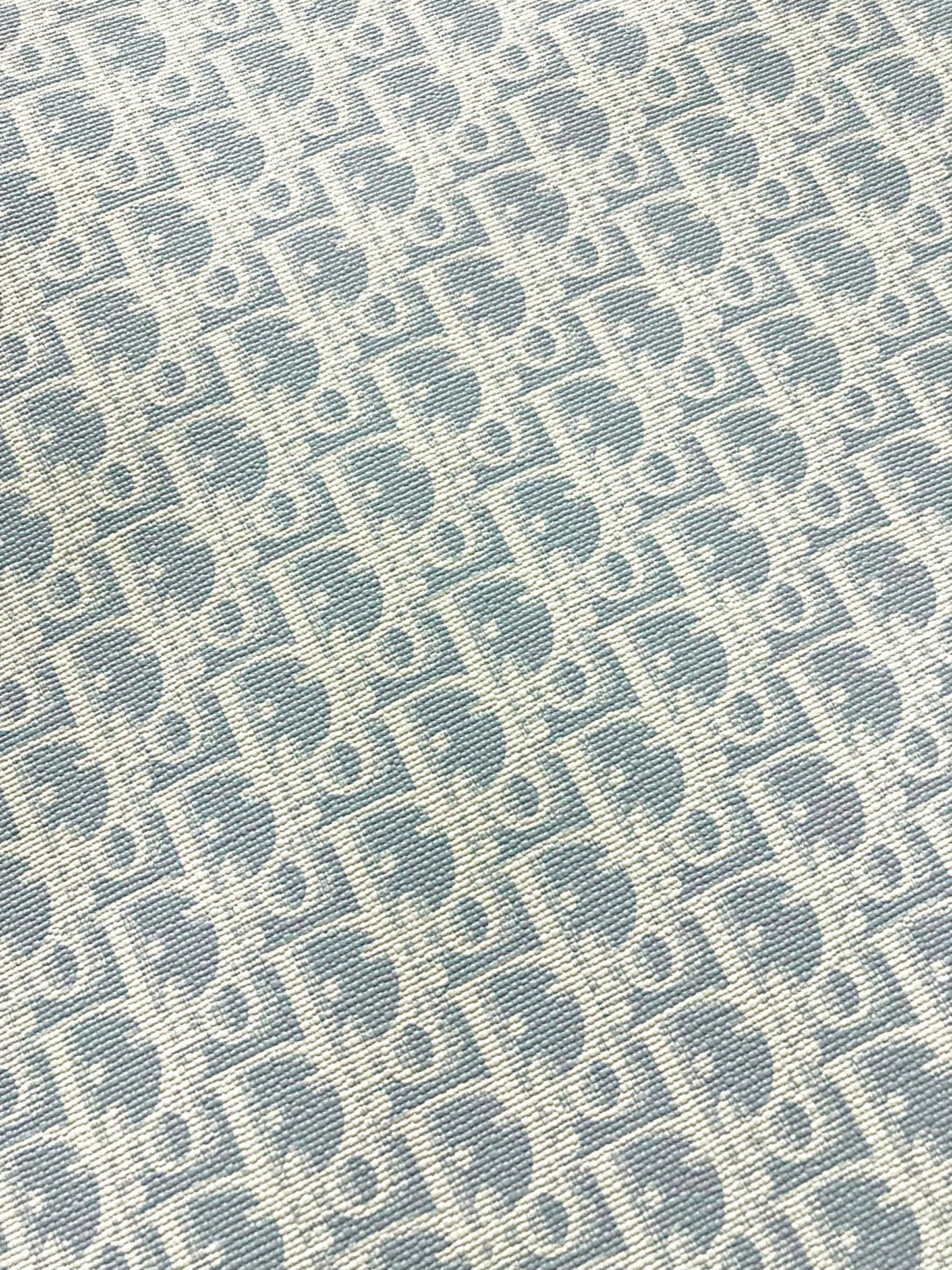 Light Blue Texture Dior Leather Fabric for Custom