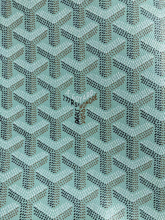 Light Tiffany Blue Goyard Canvas Leather for Custom Sold by Yard