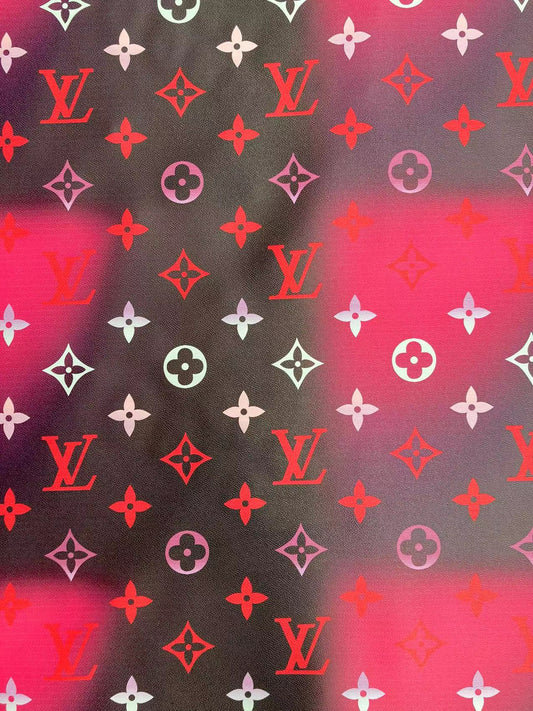 Black Colorful Lv By the Pool Faux Leather Vinyl for Custom