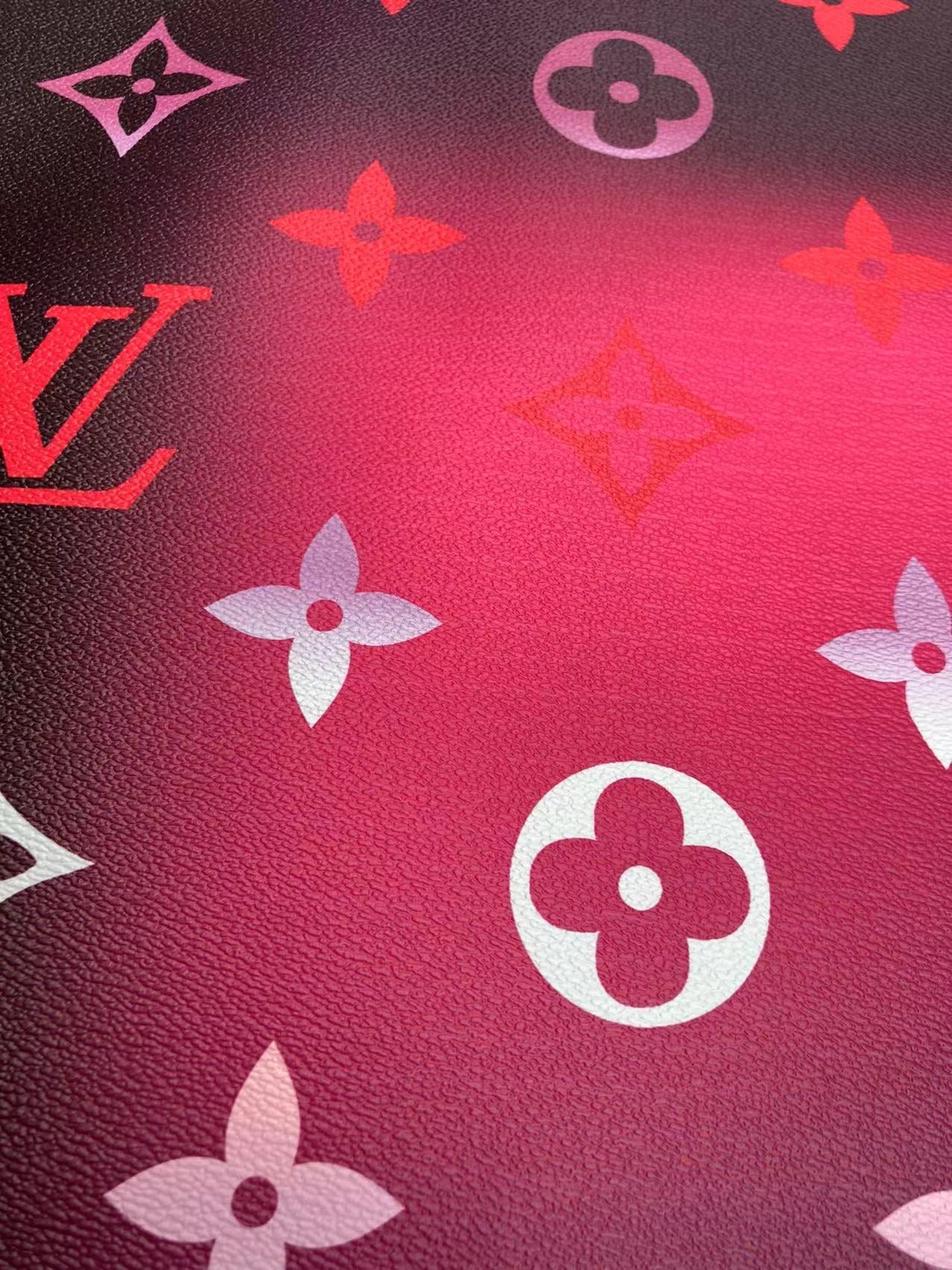 Black Colorful Lv By the Pool Faux Leather Vinyl for Custom