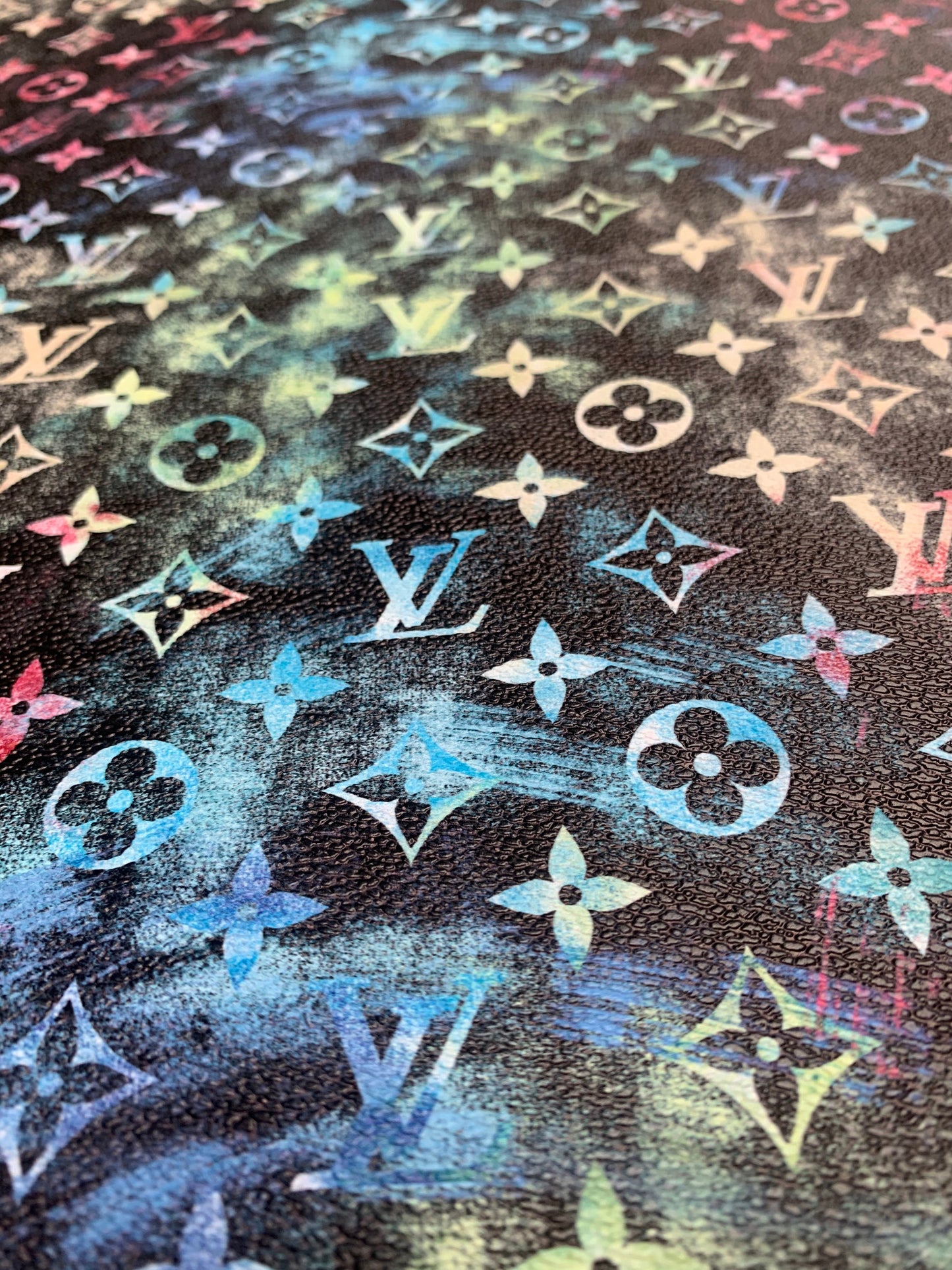 Beautiful Colorful LV Crafts Vinyl for Custom Sneaker Upholstery