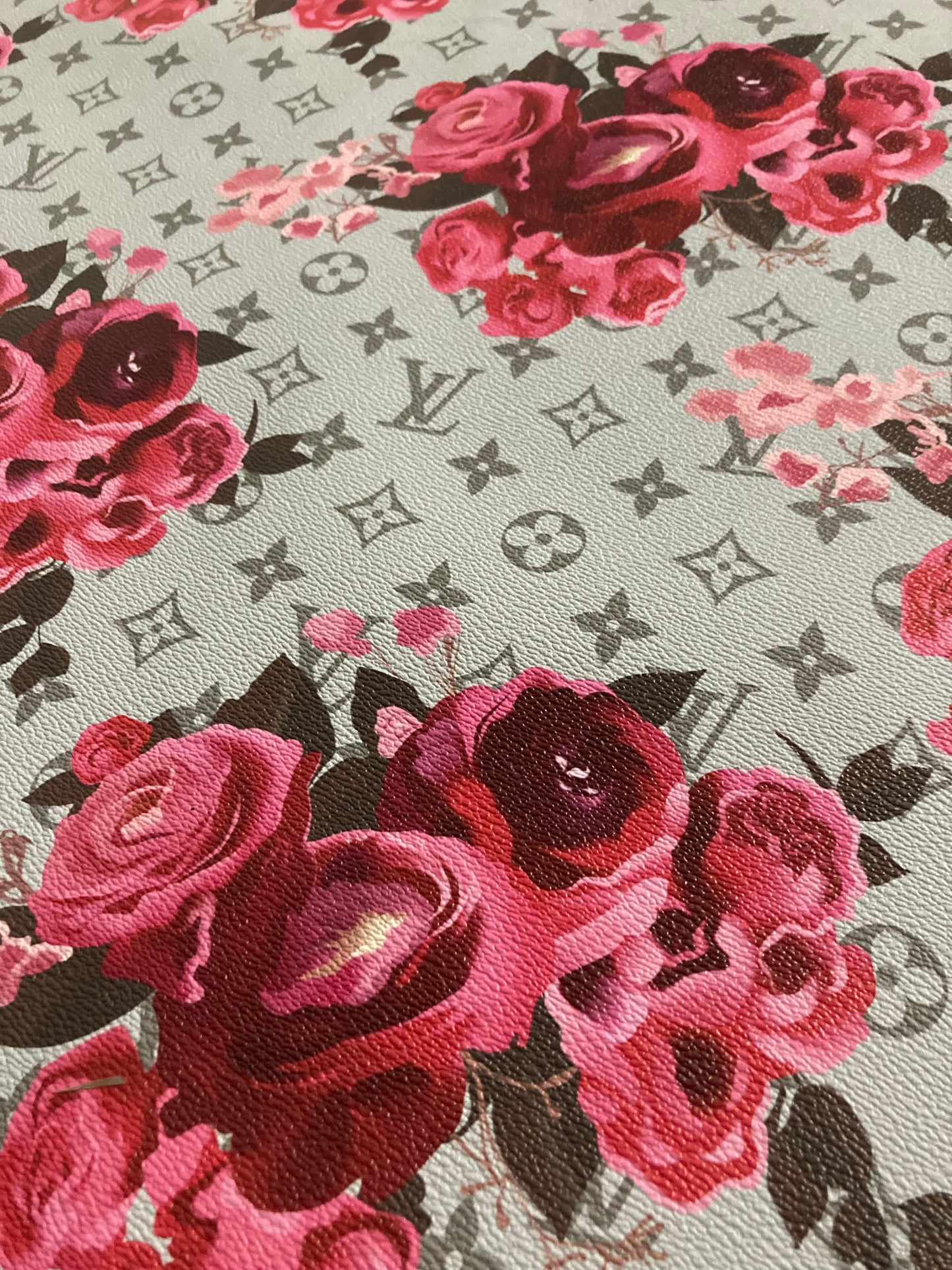 Handmade Leather Designer Fabric LV Rose Crafts Materials for Custom Sneakers