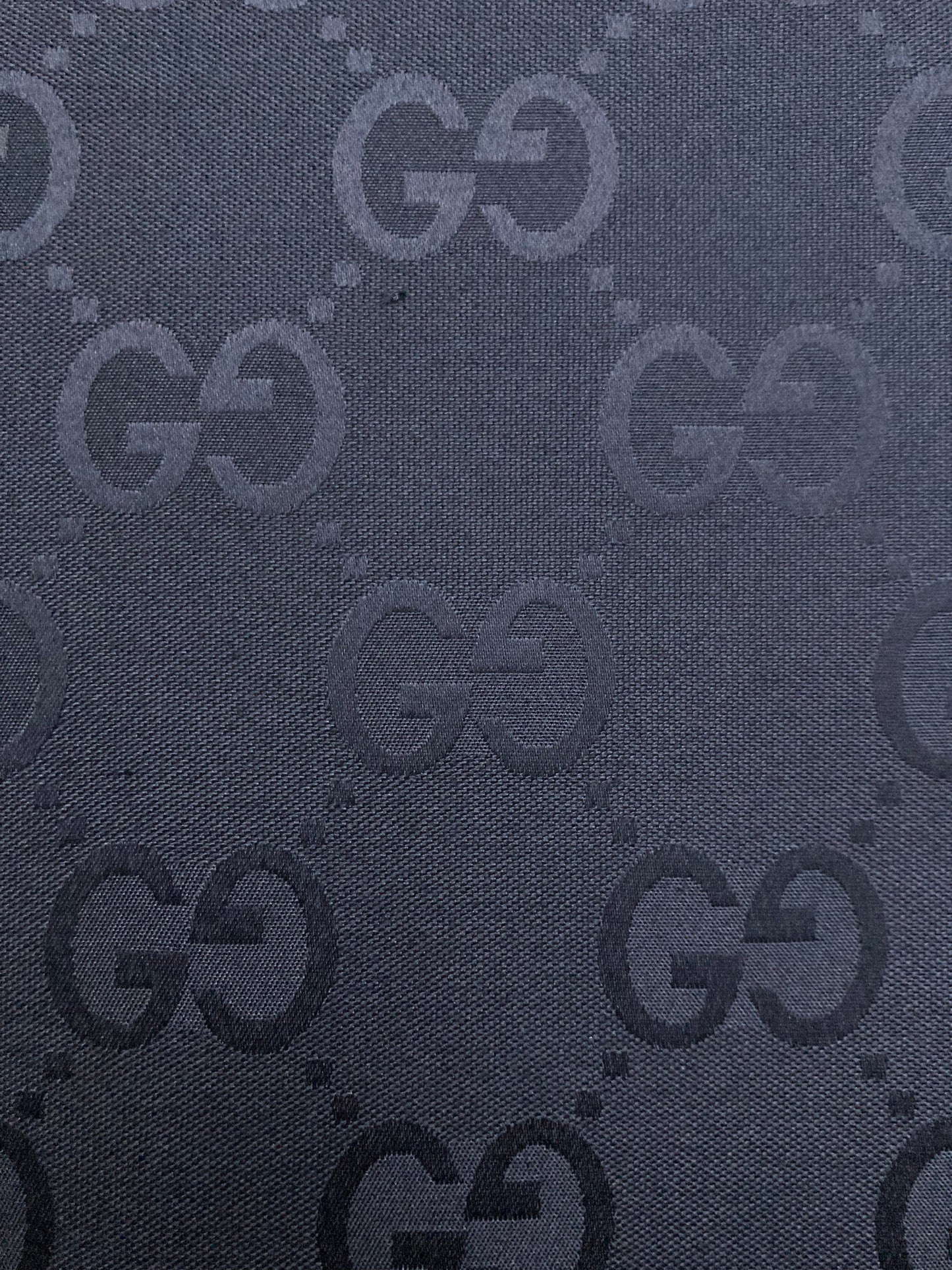 Handmade Custom Pure Black GG Jacquard Fabric for Clothing
