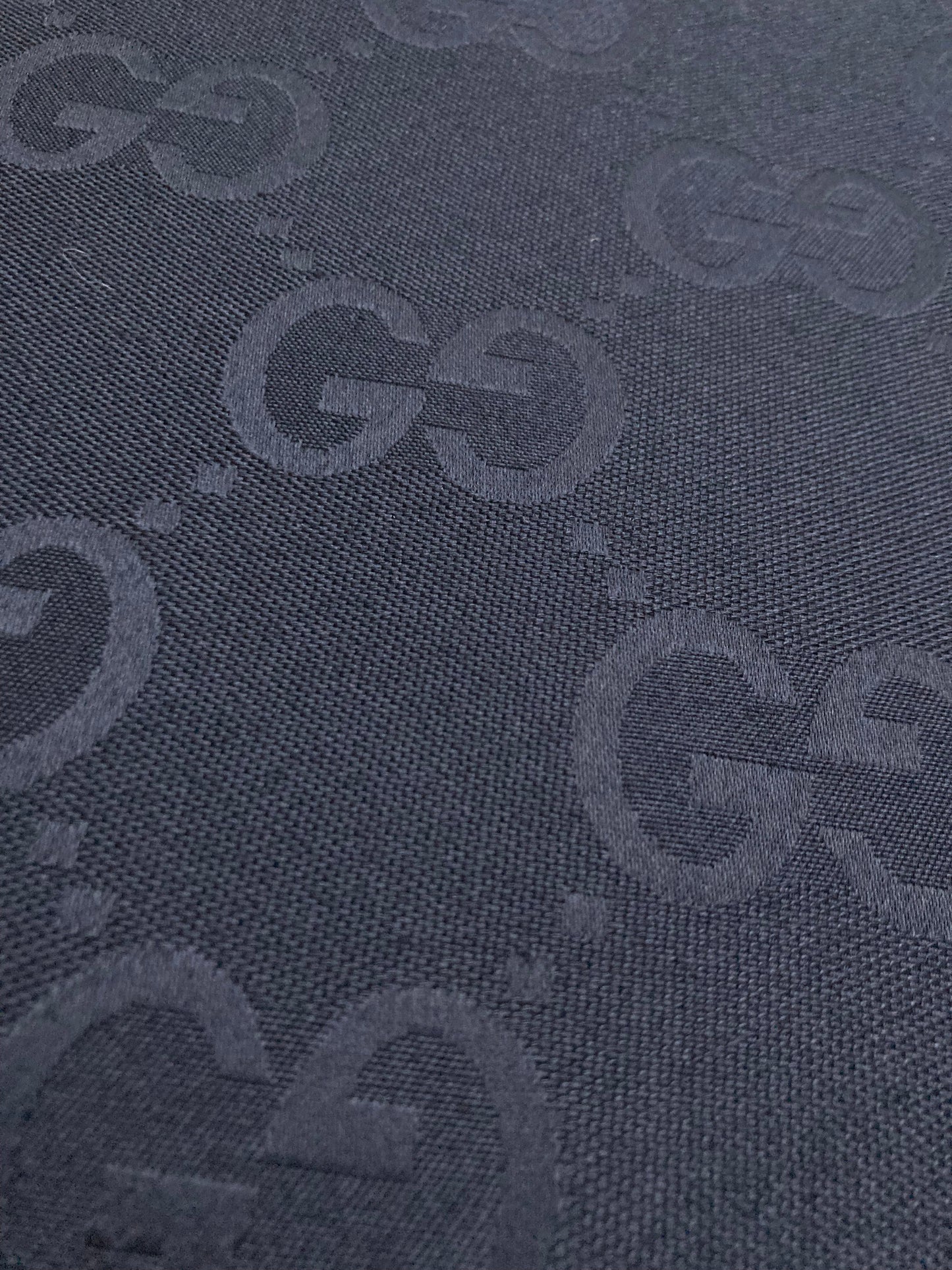 Handmade Custom Pure Black GG Jacquard Fabric for Clothing