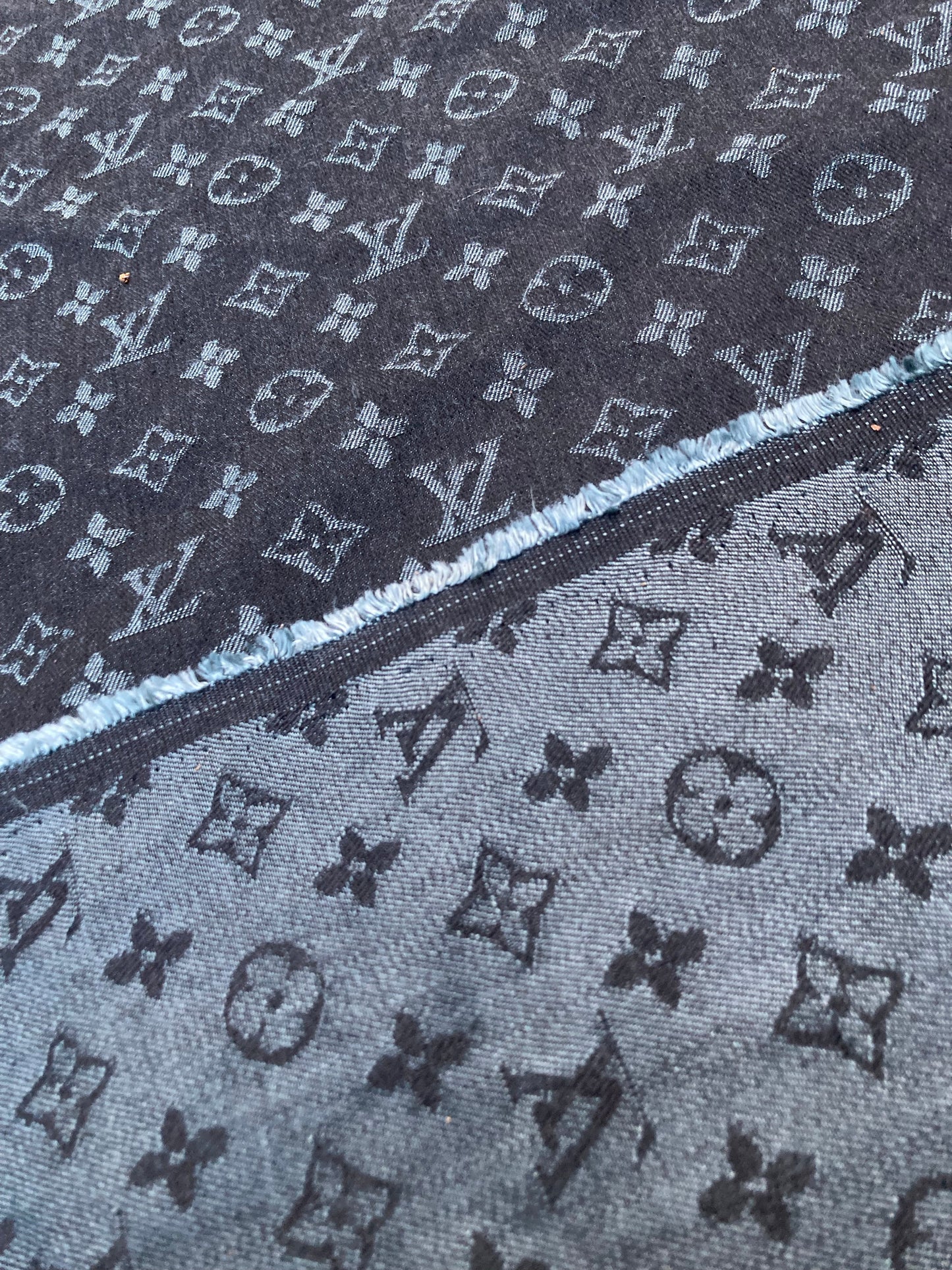 Black Denim LV Fabric